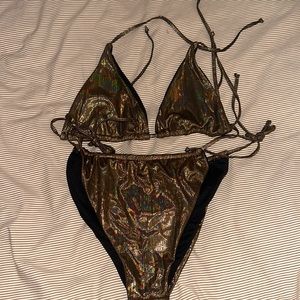 SHEIN Metallic Swimsuit-Size XL